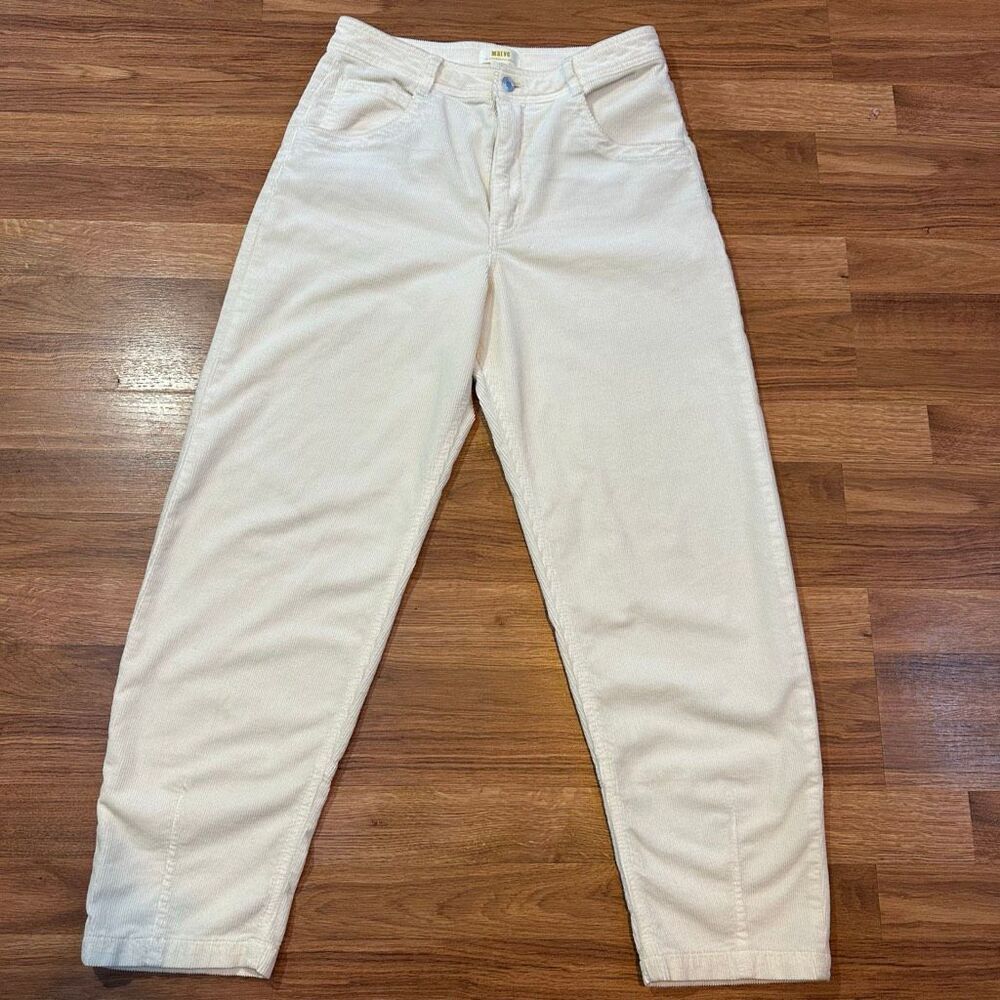 Maeve by Anthropologie Cream Corduroy Pants | Women Size 28